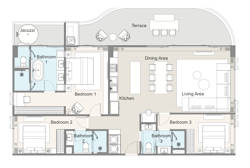 3BR Family Residence layout